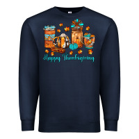 Navy happy thanksgiving coffee Premium Sweatshirt - JahusDesignShop