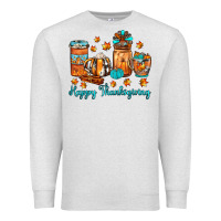 Oatmeal Heather happy thanksgiving coffee Premium Sweatshirt - JahusDesignShop