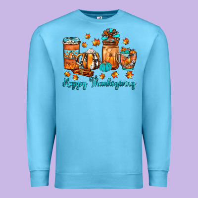 Happy Thanksgiving Coffee Premium Sweatshirt Designed By Jahusdesignshop