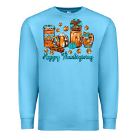 Ocean Blue happy thanksgiving coffee Premium Sweatshirt - JahusDesignShop