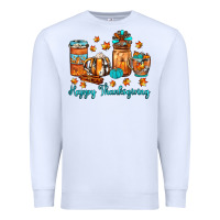 White happy thanksgiving coffee Premium Sweatshirt - JahusDesignShop