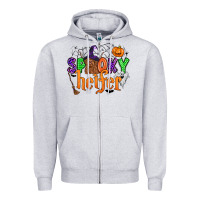 Heather Grey spooky heifer Zipper Hoodie - Zillion Design Studio