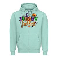 Seafoam spooky heifer Zipper Hoodie - Zillion Design Studio