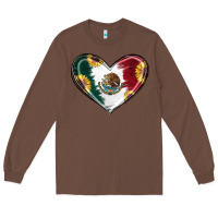 Chestnut Sunflower Mexican Flag Heart Long Sleeve Tee - RanaPortraitStore