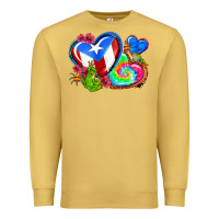 Antique Gold western leopard puerto rico   hearts Premium Sweatshirt - AdoDesignShop