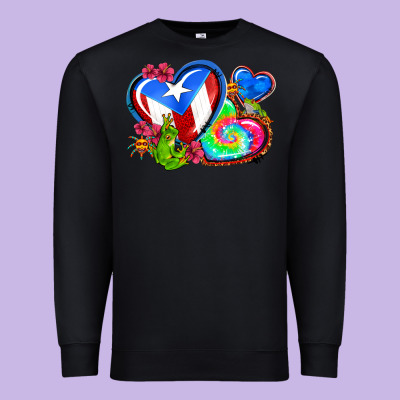Western Leopard Puerto Rico   Hearts Premium Sweatshirt Designed By Adodesignshop