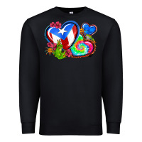 Black western leopard puerto rico   hearts Premium Sweatshirt - AdoDesignShop