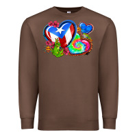Chestnut western leopard puerto rico   hearts Premium Sweatshirt - AdoDesignShop