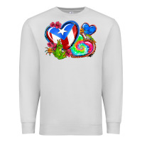 Dove Grey western leopard puerto rico   hearts Premium Sweatshirt - AdoDesignShop