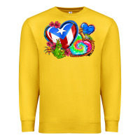 Lemon western leopard puerto rico   hearts Premium Sweatshirt - AdoDesignShop