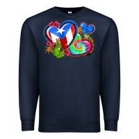 Navy western leopard puerto rico   hearts Premium Sweatshirt - AdoDesignShop
