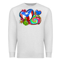 Oatmeal Heather western leopard puerto rico   hearts Premium Sweatshirt - AdoDesignShop