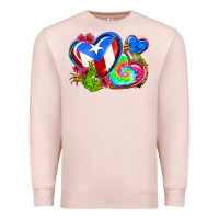 Pale Pink western leopard puerto rico   hearts Premium Sweatshirt - AdoDesignShop