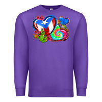 Purple western leopard puerto rico   hearts Premium Sweatshirt - AdoDesignShop