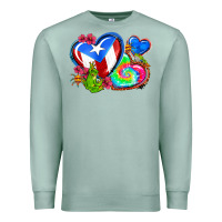 Seafoam western leopard puerto rico   hearts Premium Sweatshirt - AdoDesignShop