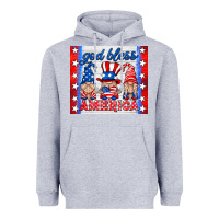 Heather Grey god bless America gnomes Heavyweight Hoodie - HRA Design Shop
