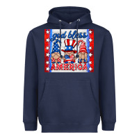 Navy god bless America gnomes Heavyweight Hoodie - HRA Design Shop