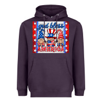 Plum god bless America gnomes Heavyweight Hoodie - HRA Design Shop