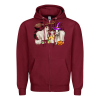 Burgundy halloween farm animals Zipper Hoodie - Zillion Design Studio