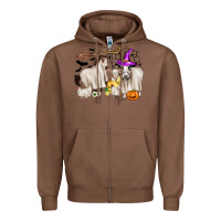Chestnut halloween farm animals Zipper Hoodie - Zillion Design Studio