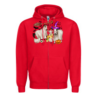 Red halloween farm animals Zipper Hoodie - Zillion Design Studio