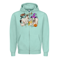 Seafoam halloween farm animals Zipper Hoodie - Zillion Design Studio