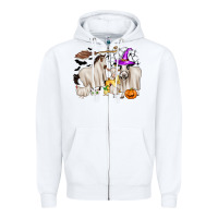 White halloween farm animals Zipper Hoodie - Zillion Design Studio