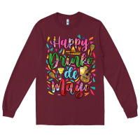Burgundy Happy drinko de mayo Long Sleeve Tee - RanaPortraitStore