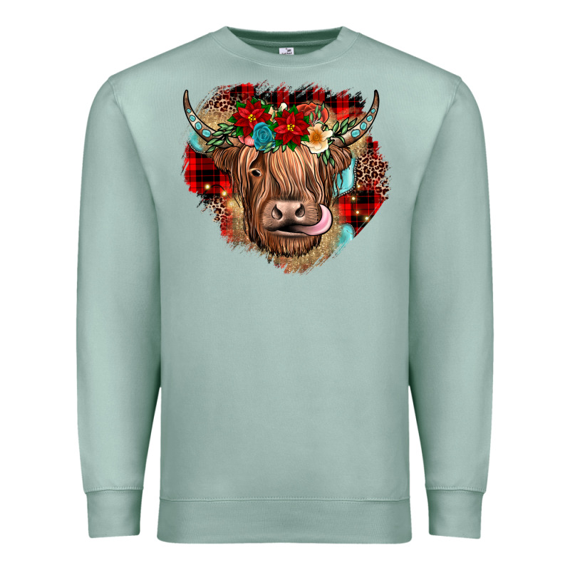 Christmas Cow Gemstone Premium Sweatshirt by JahusDesignShop | Teevron