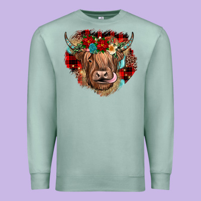 Christmas Cow Gemstone Premium Sweatshirt Designed By Jahusdesignshop