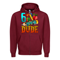 Burgundy 6th grade dude Zipper Hoodie - texasbilliewilder