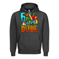 Charcoal Heather 6th grade dude Zipper Hoodie - texasbilliewilder