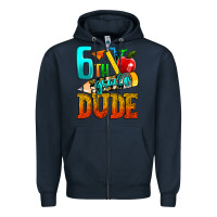 Navy 6th grade dude Zipper Hoodie - texasbilliewilder