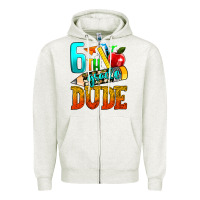 Oatmeal Heather 6th grade dude Zipper Hoodie - texasbilliewilder