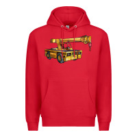 Red carry deck crane Premium Hoodie - LillyAllenDesigns