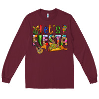 Burgundy Let's fiesta Long Sleeve Tee - RanaPortraitStore