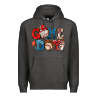 Charcoal Heather game day baseball Premium Hoodie - AdoDesignShop