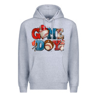 Heather Grey game day baseball Premium Hoodie - AdoDesignShop
