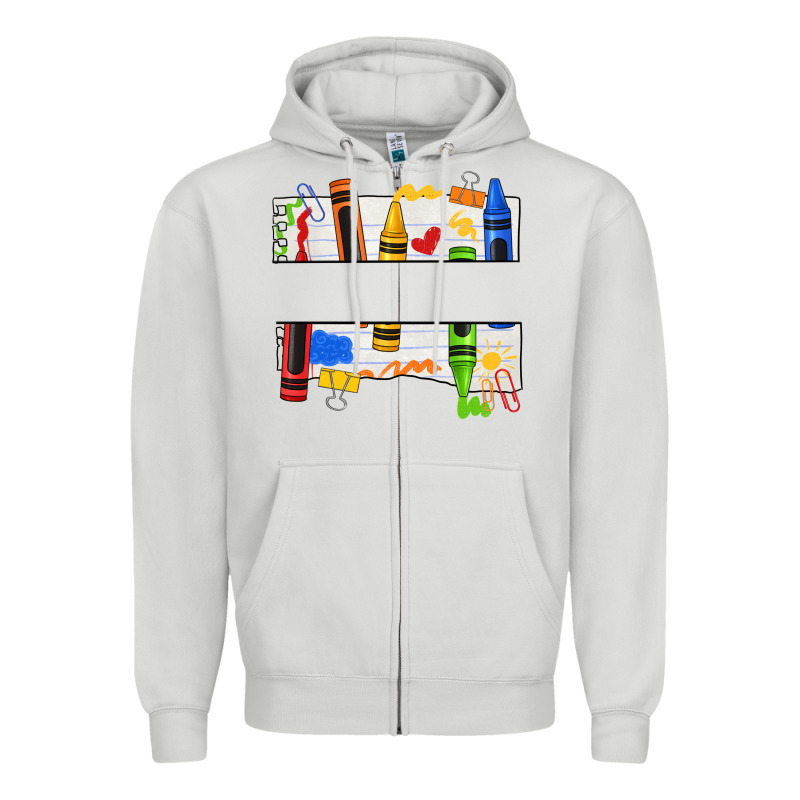 Custom Teacher Name Crayon Zipper Hoodie by texasbilliewilder | Teevron