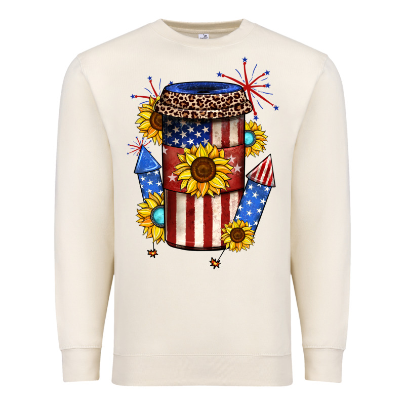 4th Of July Coffee Cup Premium Sweatshirt by JahusDesignShop | Teevron