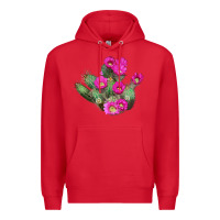 Red strawberry hedgehog cactus Premium Hoodie - LillyAllenDesigns