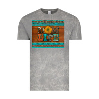 Mom Life Leopard Cowhide Turquoise Aztec Vintage Tee | Teevron