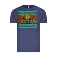 Vintage Denim mom life leopard cowhide turquoise aztec Vintage Tee - Artiststas