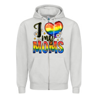 Dove Grey i love my moms Zipper Hoodie - Zillion Design Studio