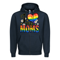 Navy i love my moms Zipper Hoodie - Zillion Design Studio