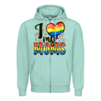 Seafoam i love my moms Zipper Hoodie - Zillion Design Studio