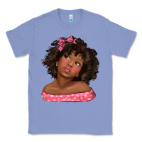 Colony Blue afro black girlchild kiss with bow Classic Tee - texasbilliewilder