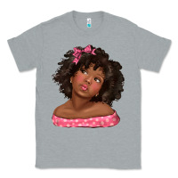 Heather Grey afro black girlchild kiss with bow Classic Tee - texasbilliewilder
