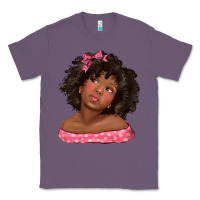 Lavender afro black girlchild kiss with bow Classic Tee - texasbilliewilder