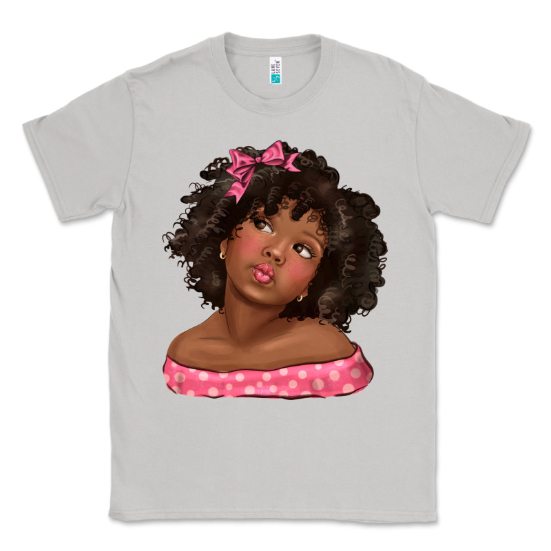 Afro Black Girlchild Kiss With Bow Classic Tee by texasbilliewilder | Teevron